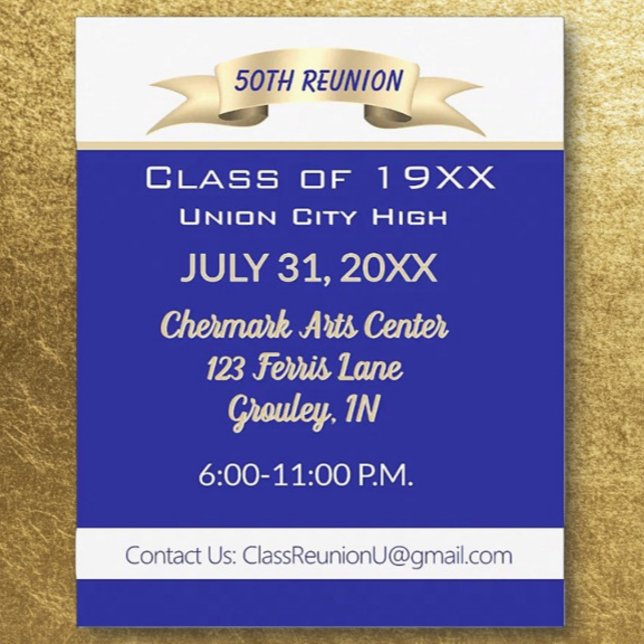 Célébration !  Invitation à la 50e réunion de clas (Créateur téléchargé)