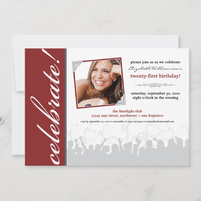 Célébration ! Invitation à la fête d'anniversaire  (Devant)