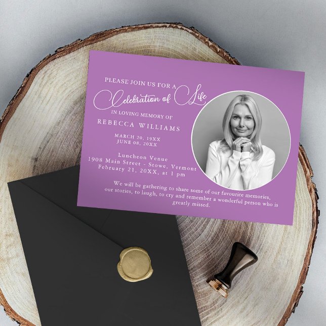 Célébration minimale de violet de vie Invitation (Créateur téléchargé)