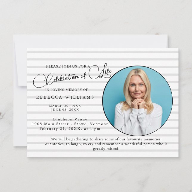 Célébration minime de la vie Invitation (Devant)