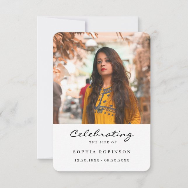 Celebration of Life Photo Funeral Prayer Card (Devant)