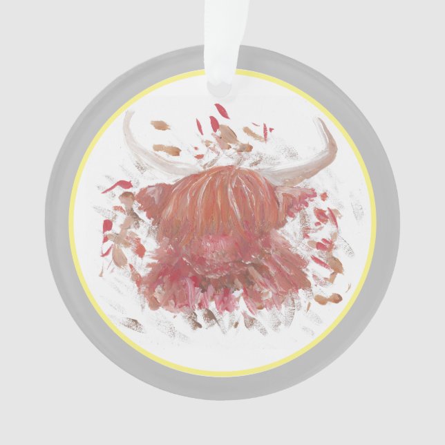 Célébration Vache Highland Happy Scottish Grey Orn (devant)