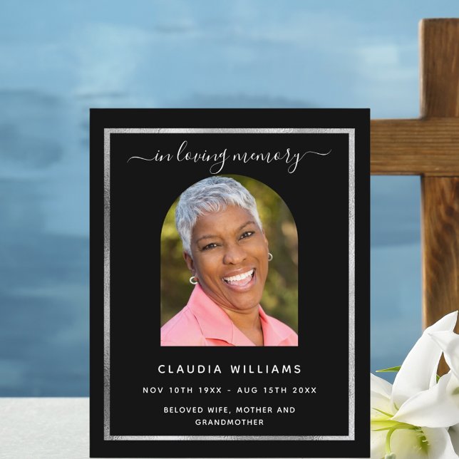 Célébration vie funéraire noir arche photo program (Créateur téléchargé)