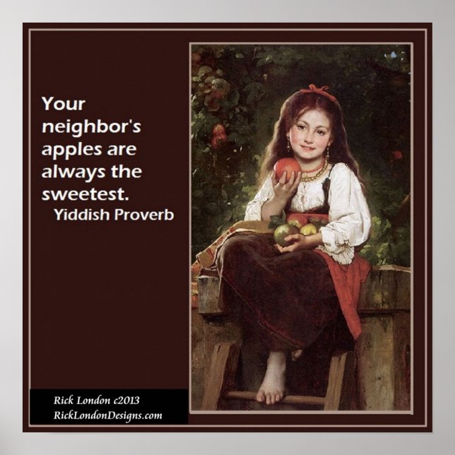 Célèbre affiche graphique et dicton yiddish (Devant)