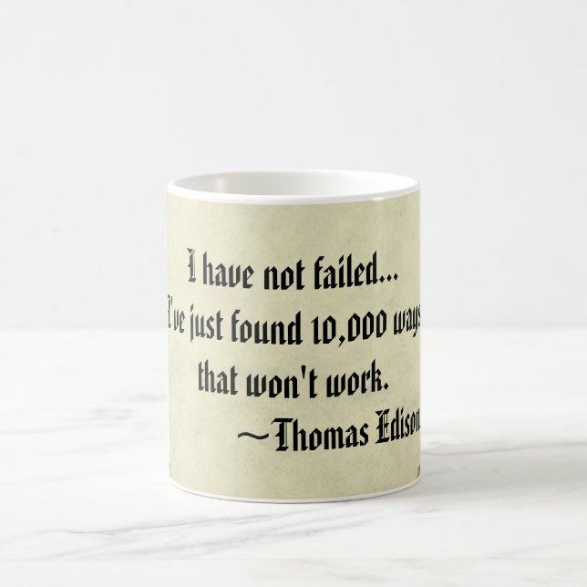 Célèbre Thomas Edison succès et échec Citation Mug (Centre)