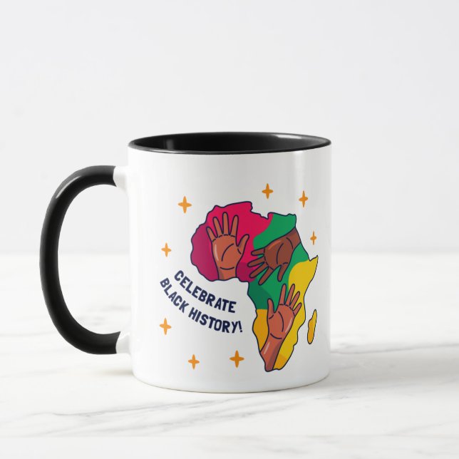 Célébrer Fierté Noir Histoire Mois Mug (Gauche)