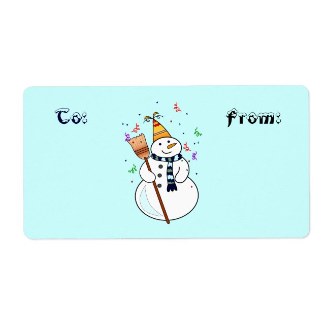 Célébrer les étiquettes cadeaux de Snowman (Devant)