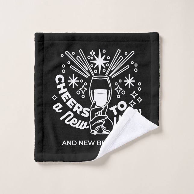 Célébrer les nouveaux débuts Vin Verre Illustratio (Gant de toilette)