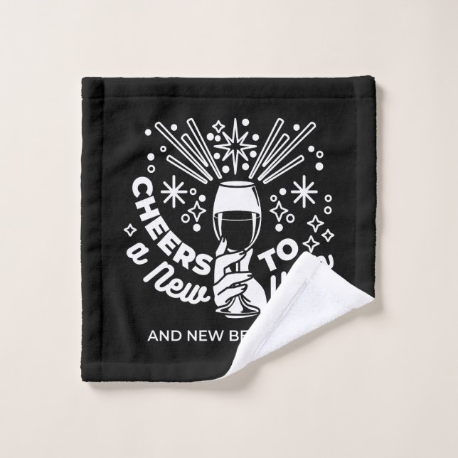 Célébrer les nouveaux débuts Vin Verre Illustratio (Gant de toilette)