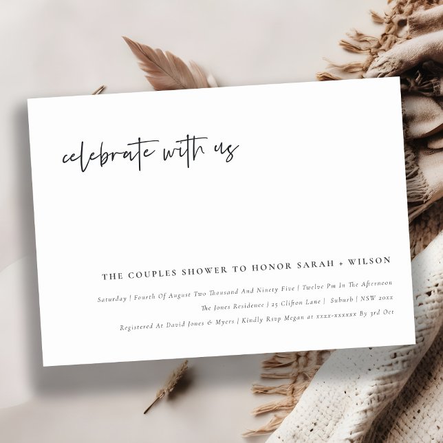 Célébrez Avec Nous Calligraphie Couple Invitation  (Créateur téléchargé)