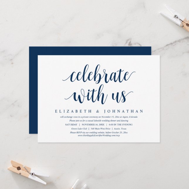Célébrez avec nous, Invitation au dîner de mariage (Devant/Arrière en situation)
