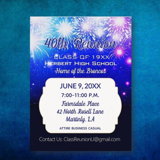 Célébrez !  Invitation à la 40e réunion de classe  (Créateur téléchargé)