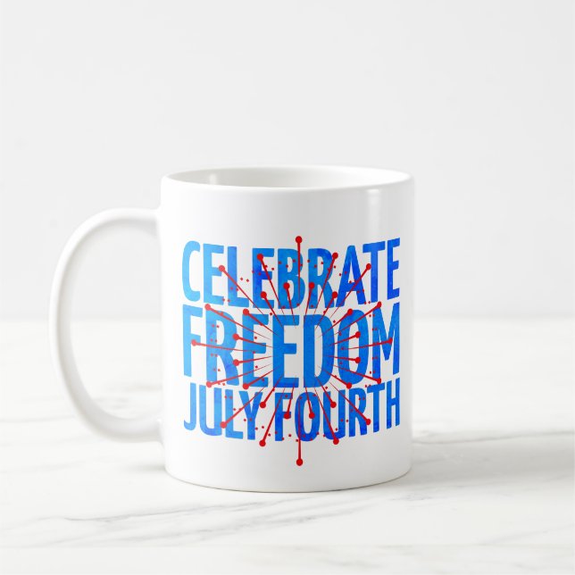 Célébrez la Liberté Mug Classique du 4 Juillet (Gauche)