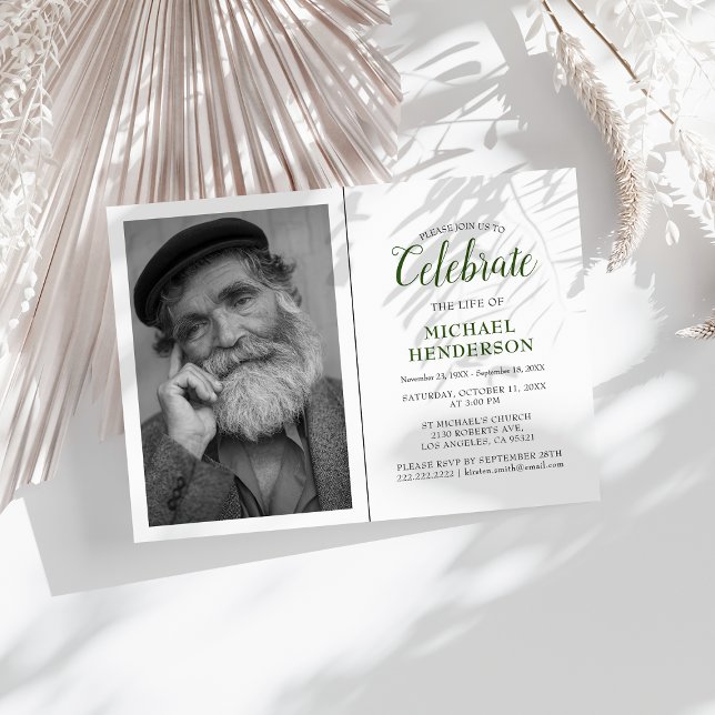 Célébrez La Vie De | Invitation De Mémorial Funéra (Créateur téléchargé)