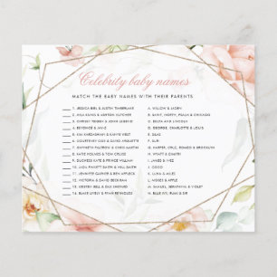 Celebrity Baby Names Girl Floral Baby shower Jeu
