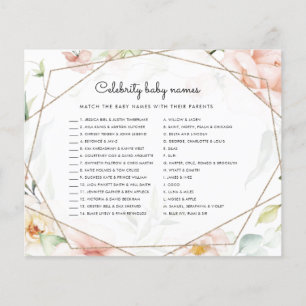 Celebrity Baby Names Girl Floral Baby shower Jeu