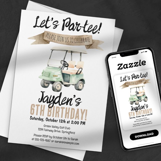 Célébrons la fête ! Invitation d'anniversaire de g (Créateur téléchargé)