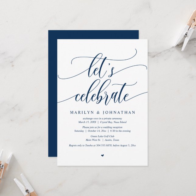 Célébrons le Mariage Fuite de Noces Invitation à l (Devant/Arrière en situation)