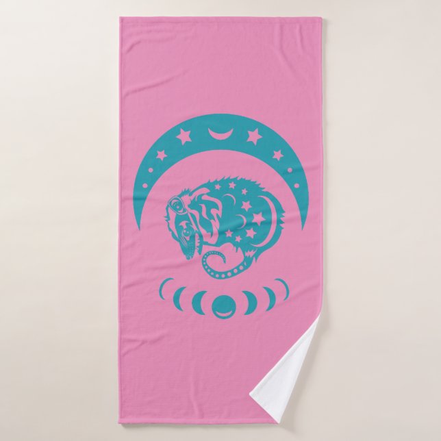Céleste Crécent Lune Possum Nature Whimsical (Serviette de bain)
