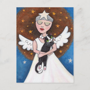 Celeste et sa carte postale de chat