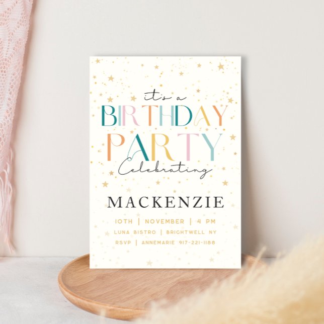 Céleste étoile ciel Anniversaire Invitation (Créateur téléchargé)