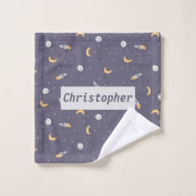 Céleste Rocket Moon Stars Planet Motif