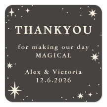 Celestial boho mariage faveur merci sticker
