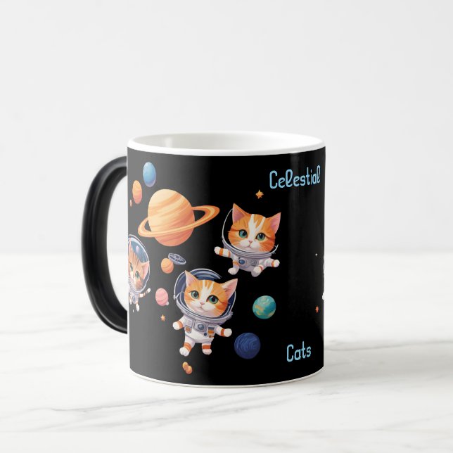 Celestial Cats Morphing Mug – Astronaut Cats Among (Devant gauche)