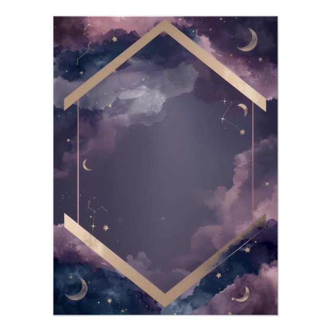 Celestial Galaxy Birthday Poster – Watercolor (Devant)