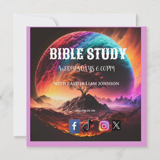 Celestial Galaxy Tree Bible Study Invitation (Devant)