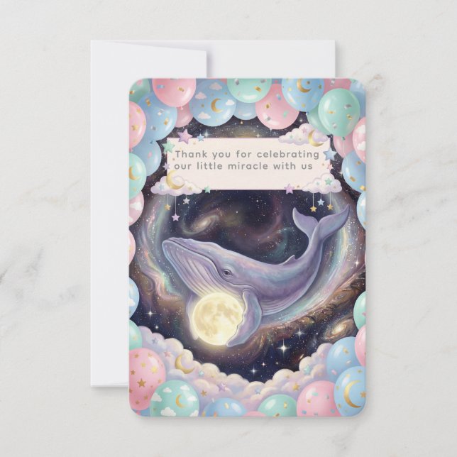 Celestial Moon Baby Shower Thank You Card (Devant)