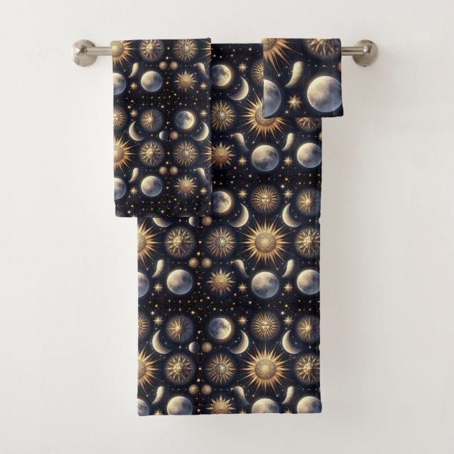 Celestial Night Sky Towel Set (En situation)