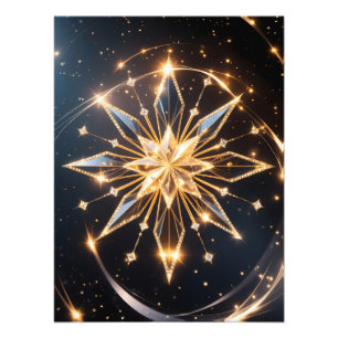 Celestial Radiance - Golden Starburst Glow Poster
