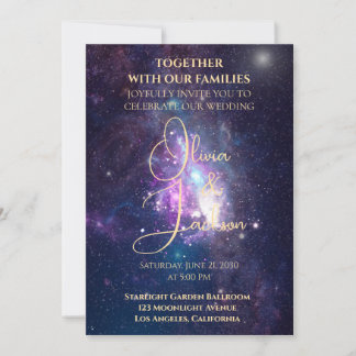 Celestial Starry Night Wedding Invitation