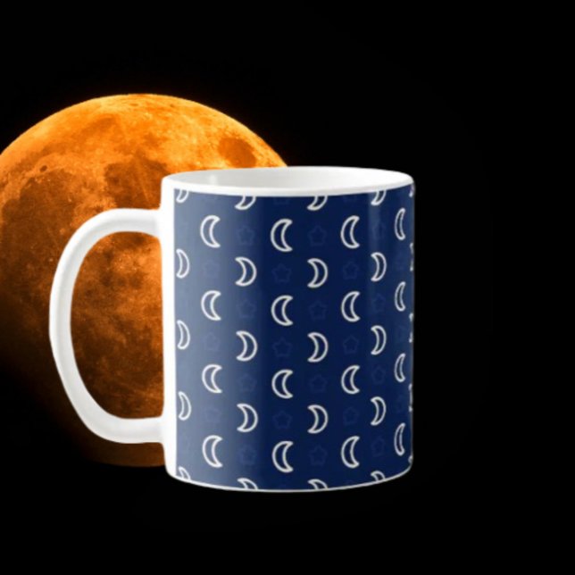Celestial Stars & Moon Classic Mug – Navy Blue (Créateur téléchargé)