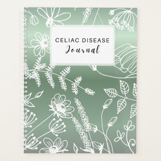 Celiac Disease Monthly Journal - Green Metallic (Devant)