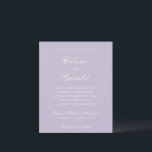 Celine Lilac Élégante invitation de mariage<br><div class="desc">Invitations de mariage classiques avec un design simple et intemporel avec un script élégant et des polices serif traditionnelles.</div>