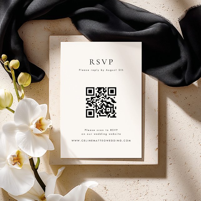 CELINE Minimalist QR Code RSVP Card (Créateur téléchargé)