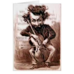 Cello Chops Muscian Vintage Sepia Blank