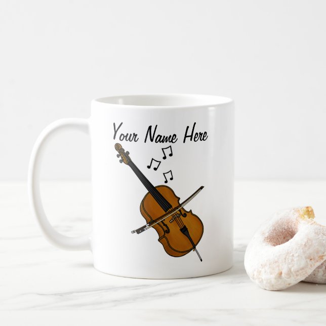 Cello Custom Mug Cellist String Musicien Cadeau (Avec donut)