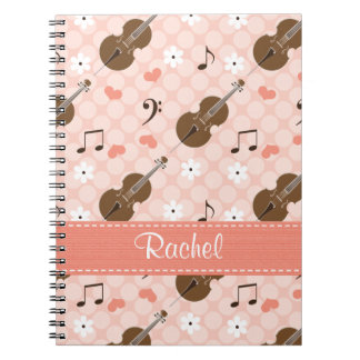 Cello Music Note Spiral Carnet Journal