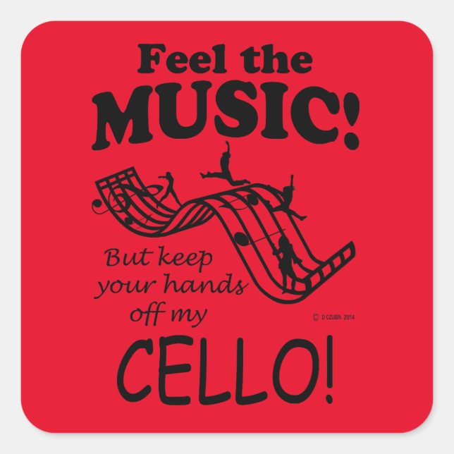 Cello Sentez Le Sticker Carré De Musique (Devant)