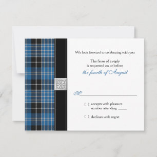 Celtic Clark Tartan Wedding RSVP Réponse