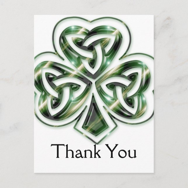Celtic Shamrock Design 2 Mercis Cartes postales 2 (Devant)