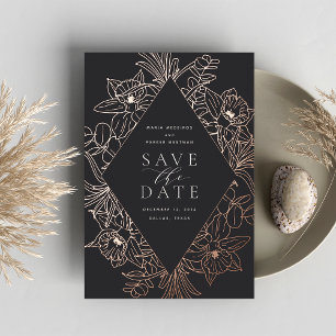 Cendrée   Floral Diamond Foil Enregistrer la carte