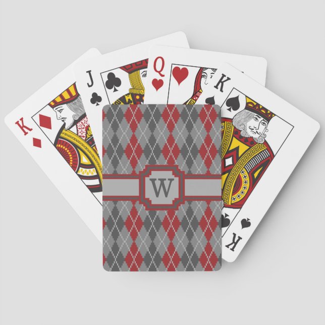Cendres et Braises Cartes à jouer Argyle Classique (dos)