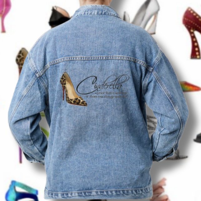 Cendrillon Citation Bleu Femme Denim Jean Veste (Créateur téléchargé)