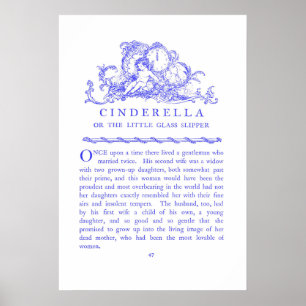 Cendrillon Fairy Tale Livre Poster bleu