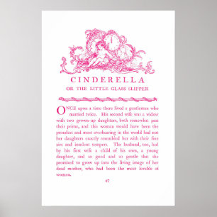 Cendrillon Fairy Tale Livre Poster rose
