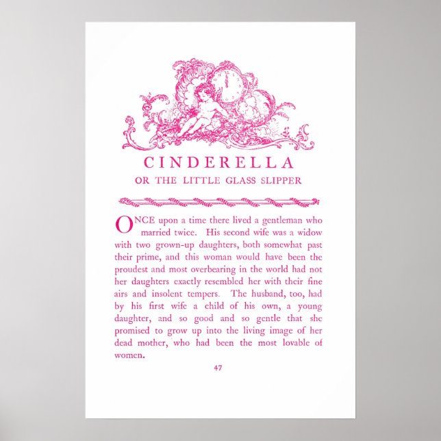 Cendrillon Fairy Tale Livre Poster rose (Devant)